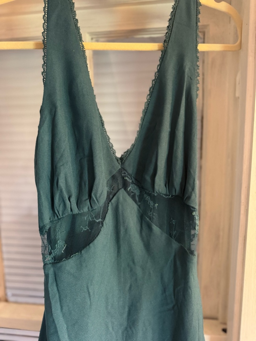 Target Deep Green Lace-Trim Slip Dress